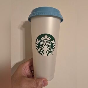 NWOT Starbucks Pearlized Venti Reusable Cup With Sippy Lid